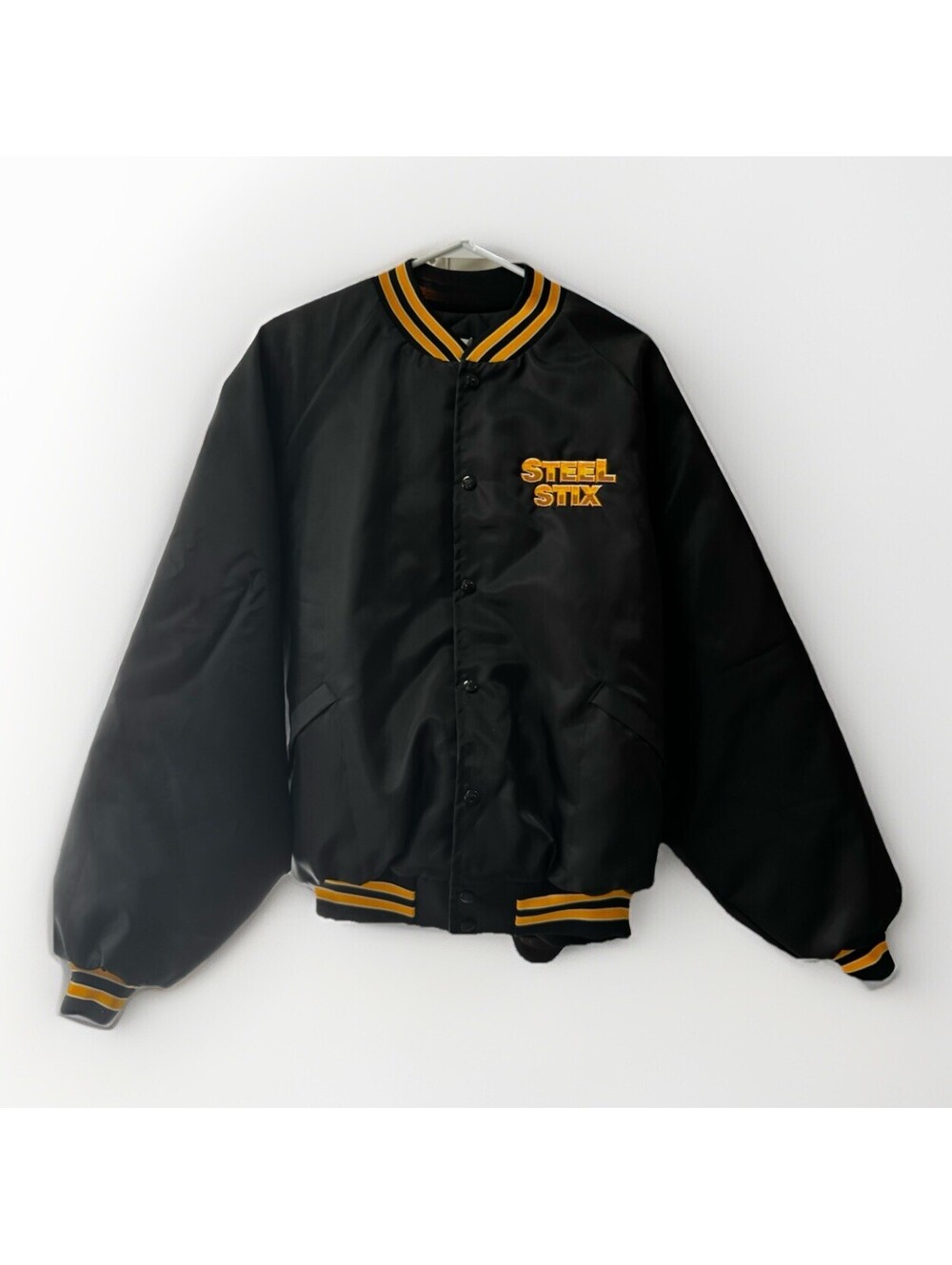 Vintage King Louie Pro Fit Varsity Jacket 2XL Black Gold USA Made NWT-Style